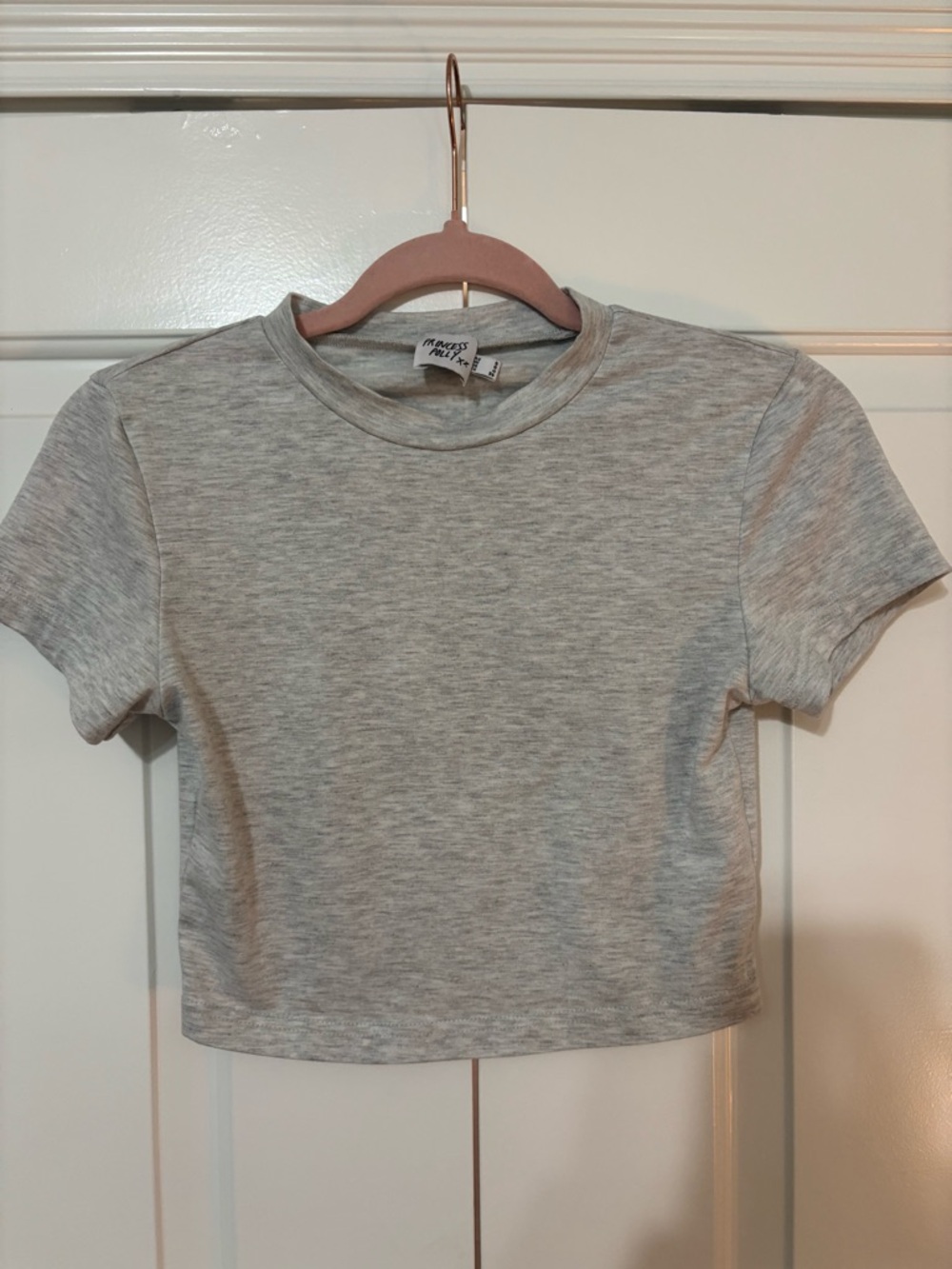 Princess Polly Light Gray Crop Top Size 8